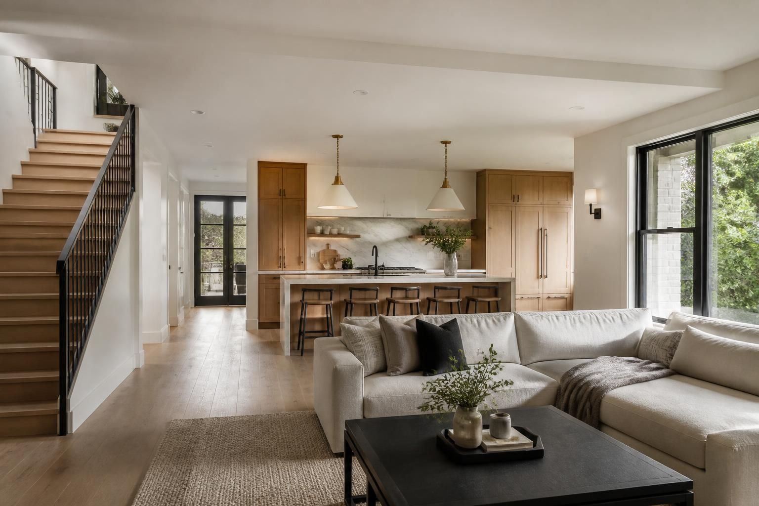 Cohesive open-plan interior after a whole home renovation